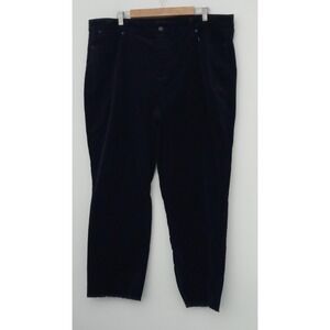 Talbots Pants Size 20L Navy Blue Slim Ankle Curvy Raw Hem Pockets Pre-owned